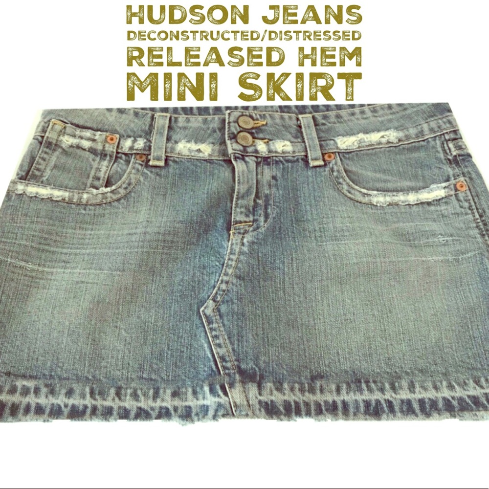 Hudson jeans deconstructed/distressed miniskirt